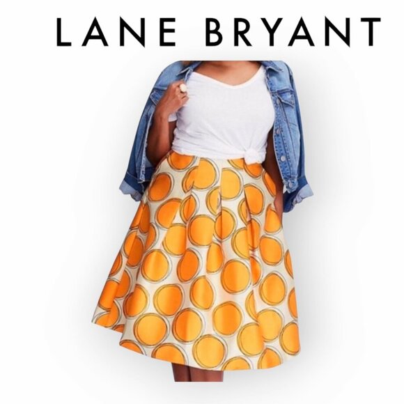 Lane Bryant Pleated Circle Skirt with Abstract Print Size 16 - Picture 1 of 10